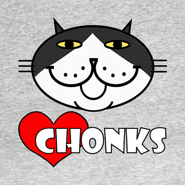 Heart Chonks - Tuxedo Cat by RawSunArt